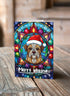 Border Terrier in a Santa Hat Christmas Card